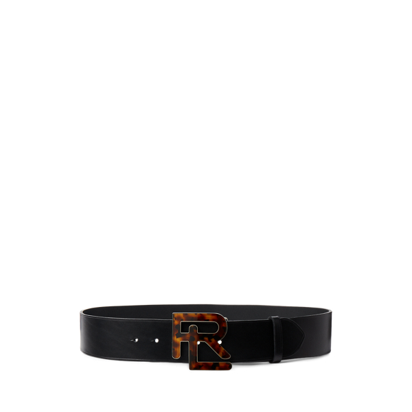 Ceinture large RL en cuir de vachette