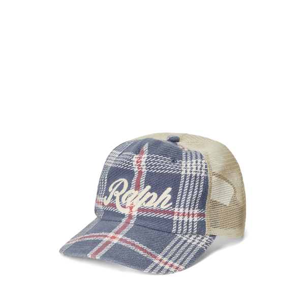 Boné Trucker axadrezado bordado