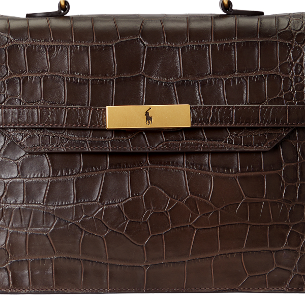 Polo ID CrocEmbossed Leather Satchel for Women Ralph Lauren® UK