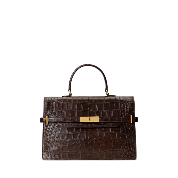 Sacoche Polo ID en cuir gaufré crocodile