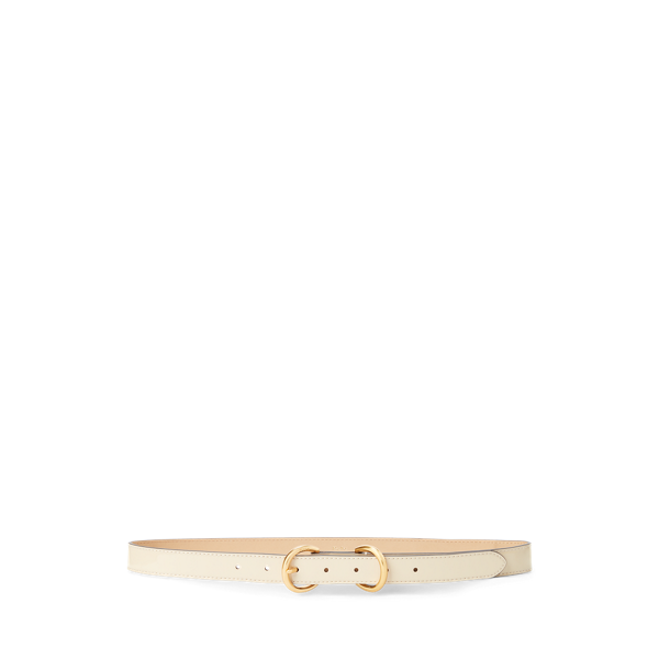Slim Patent Leather Double-D-Ring Belt
