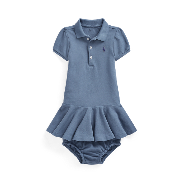 Cotton Mesh Polo Dress