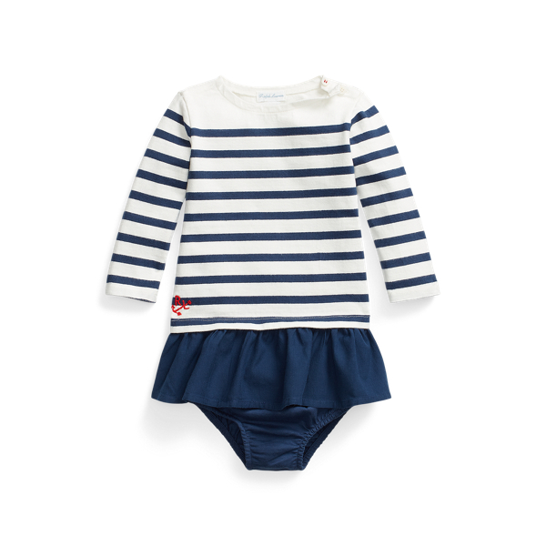 Striped Cotton Jersey Dress &amp; Bloomer