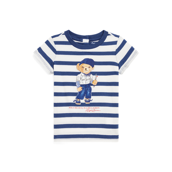 T-shirt de algodão às riscas Polo Bear
