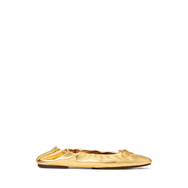 Sapatos rasos de ballet em napa