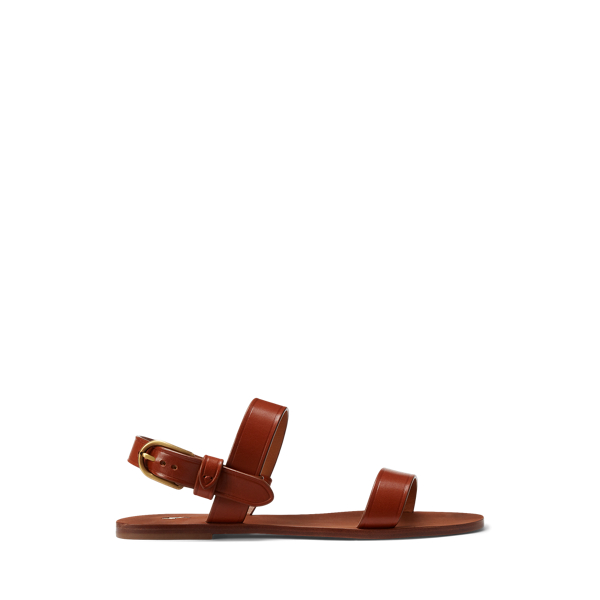 Sandales plates en vachette