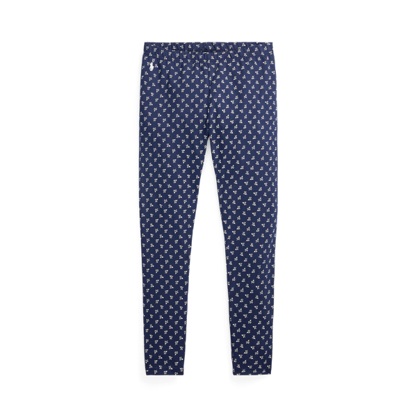 Leggings em malha elástica florais