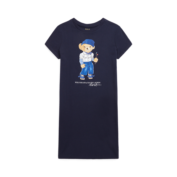 Vestido em malha de algodão Polo Bear