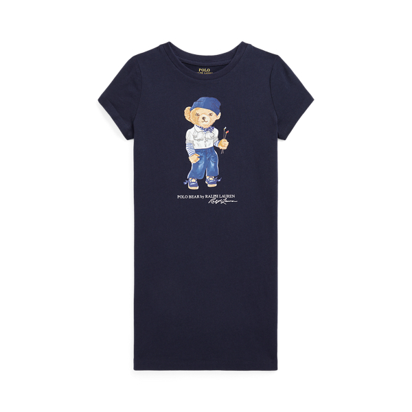 Vestido em malha de algodão Polo Bear