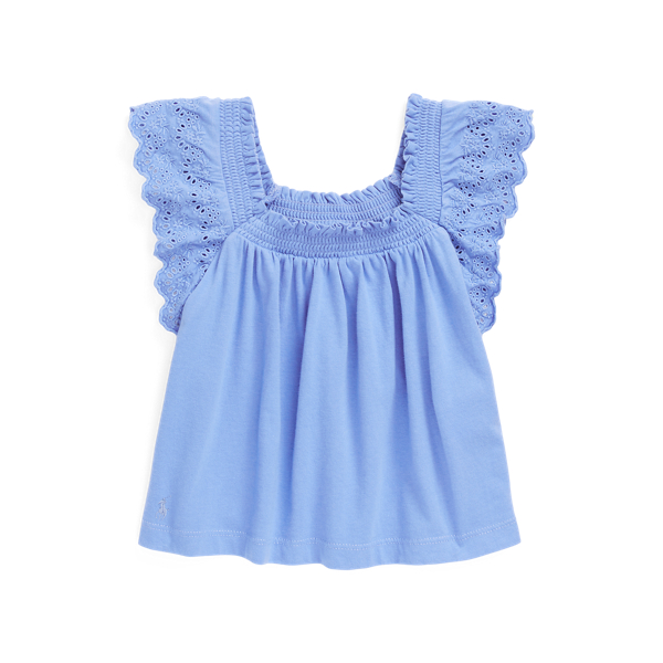 Eyelet-Embroidered Cotton Jersey Top