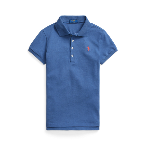 Stretch Cotton Mesh Polo Shirt