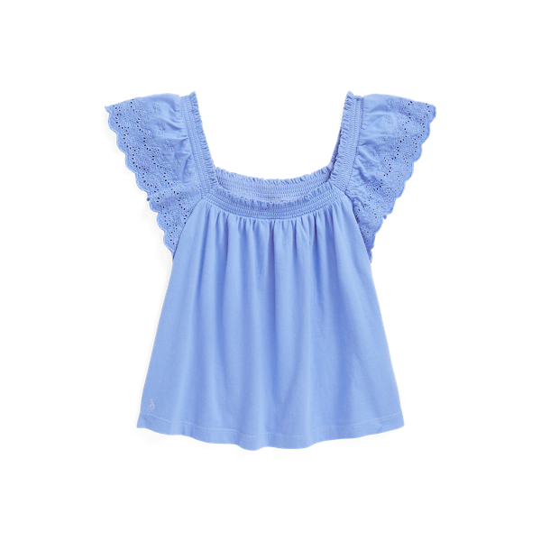 Eyelet-Embroidered Cotton Jersey Top