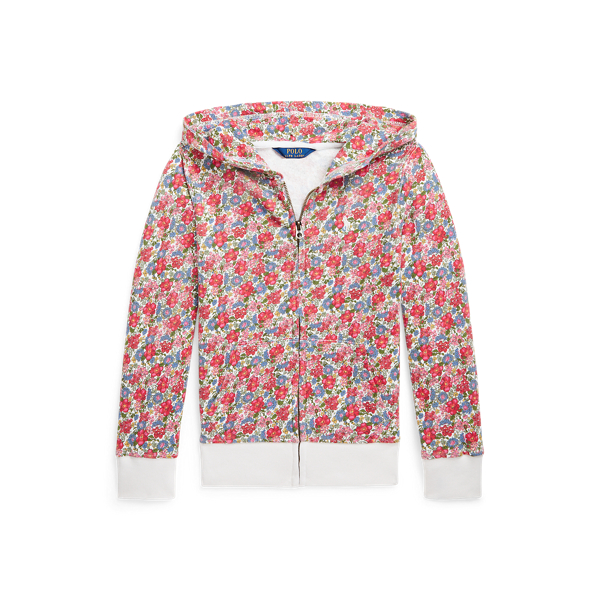 Sweat à capuche fleuri coton éponge spa