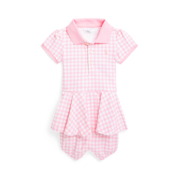 Gingham Mesh Polo Bubble Shortall