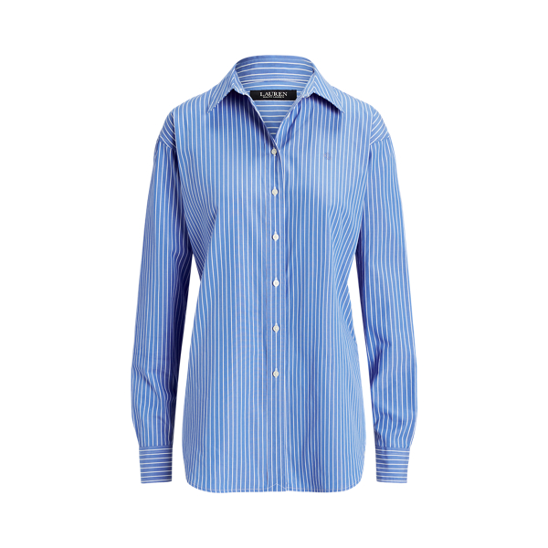 Chemise en popeline de coton rayée