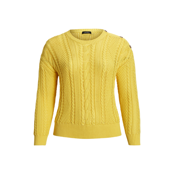 Lauren Woman Aran-Knit Cotton Sweater 2