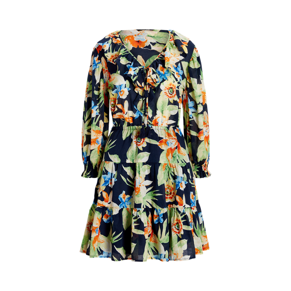 Robe fleurie en voile de coton