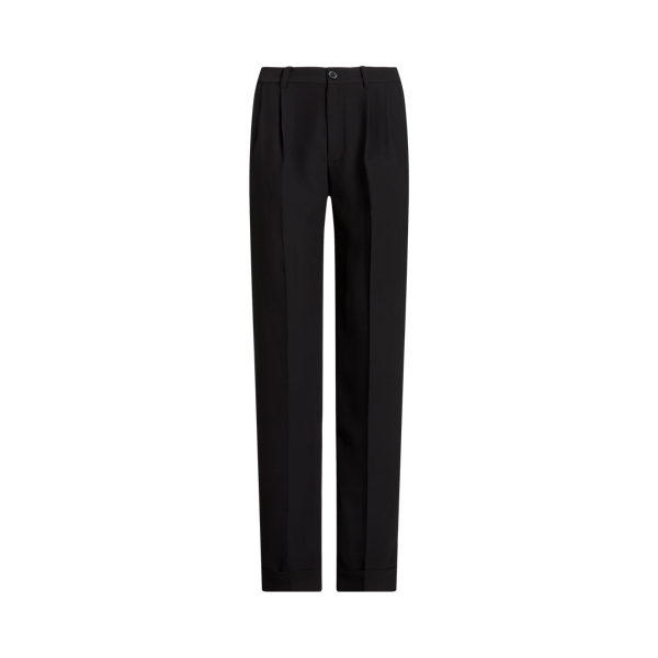 Pleated Sable Crepe Trouser