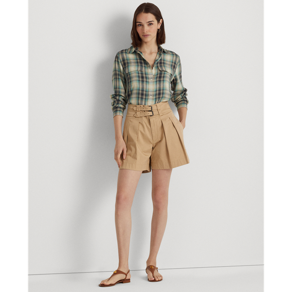 Lauren Petite Oversized keperstof overhemd met ruit 3