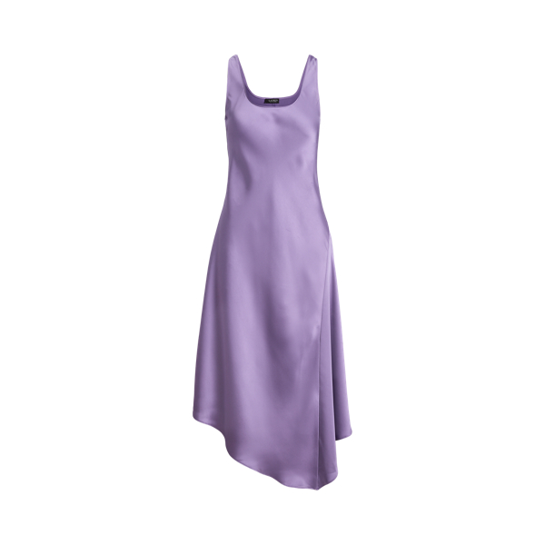 Vestido de cocktail em cetim sem mangas