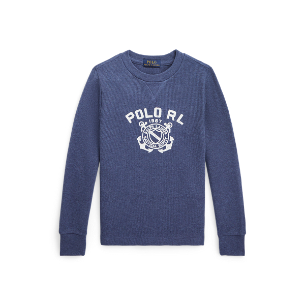 Logo Waffle-Knit Long-Sleeve Tee