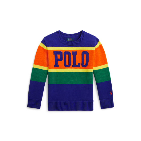 Pull à logo en coton rayé