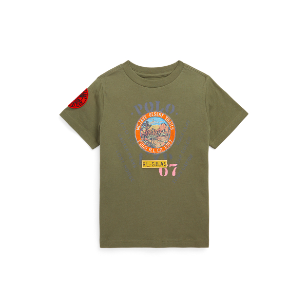 T-shirt gráfica em malha de algodão
