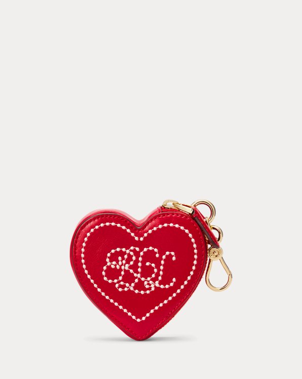 Logo Leather Heart Coin Pouch
