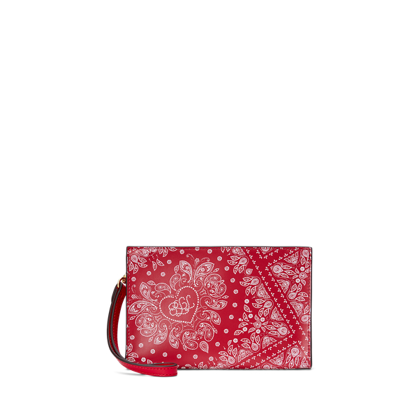 Petite pochette en cuir à motif