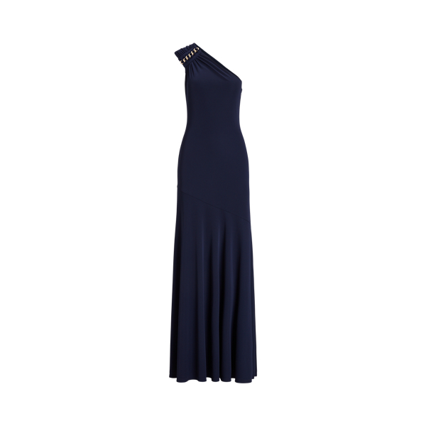 Vestido de noite de malha com um ombro