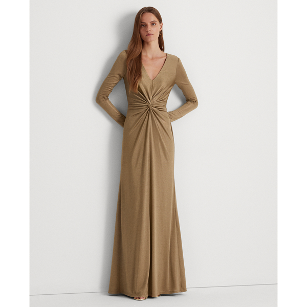 Twist-Front Foil-Print Jersey Gown for Women | Ralph Lauren® BE