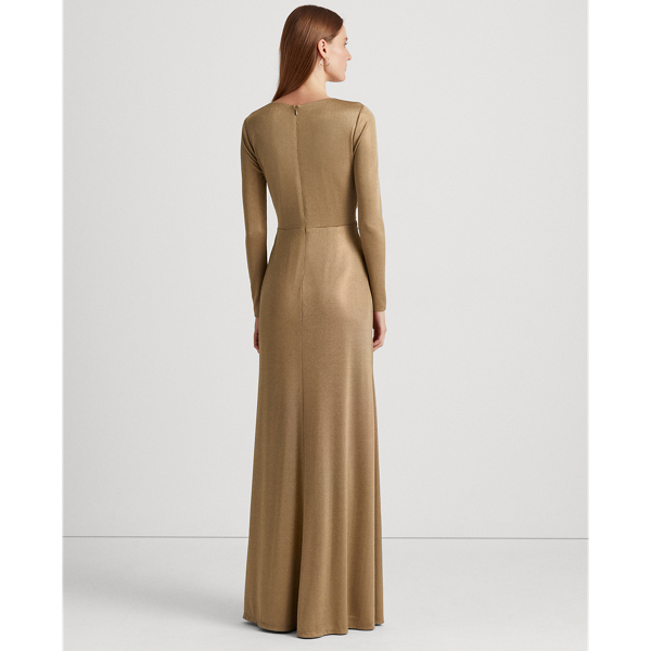 Twist-Front Foil-Print Jersey Gown for Women | Ralph Lauren® BE