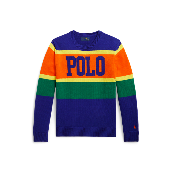 Camisola de malha de algodão às riscas