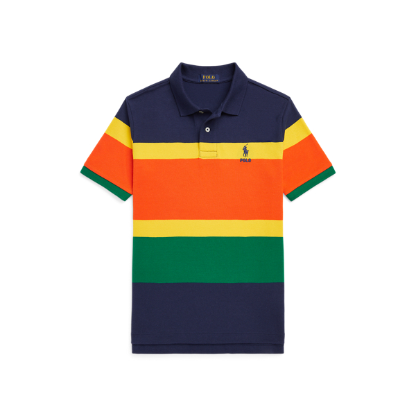 Polo en coton piqué rayé
