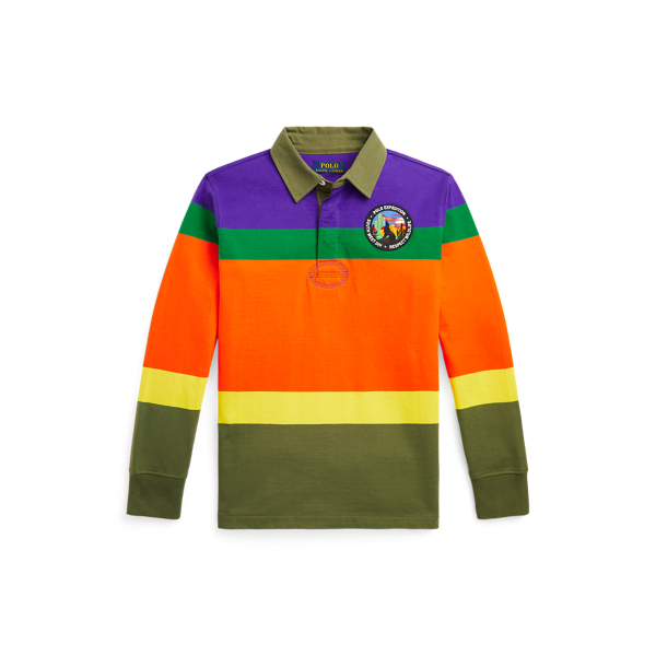 Camisa de rugby em malha às riscas