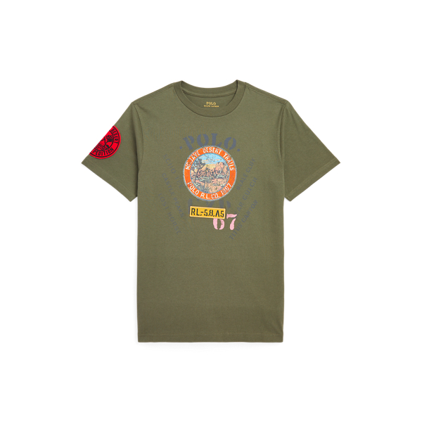T-shirt gráfica em malha de algodão