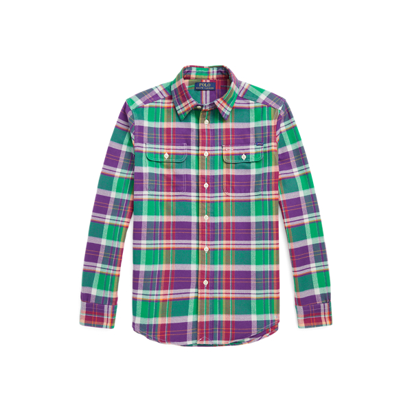 Camisa de trabalho de flanela axadrezada