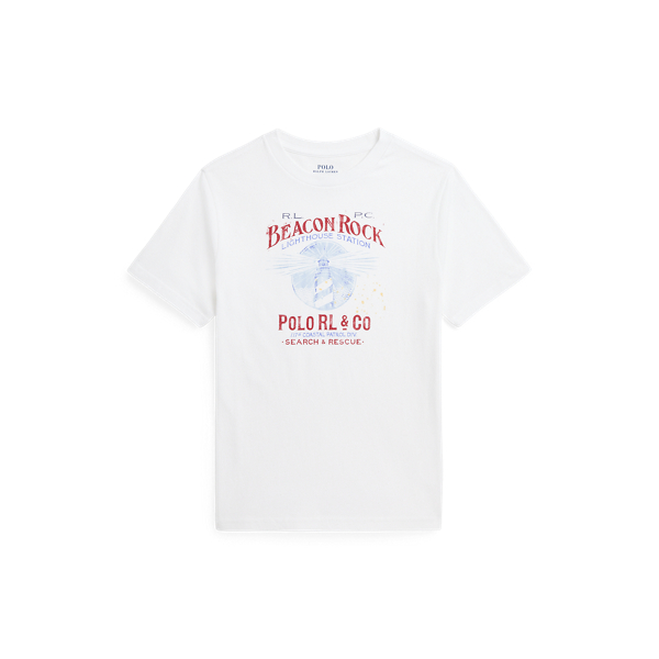 T-shirt gráfica em malha de algodão