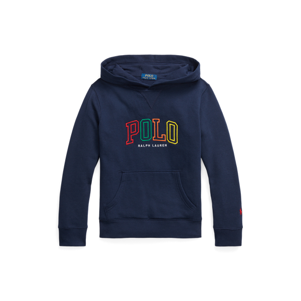 Camisola com capuz cardada com logótipo