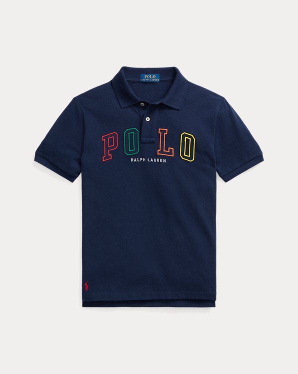 Katoenen mesh Polo-shirt met logo