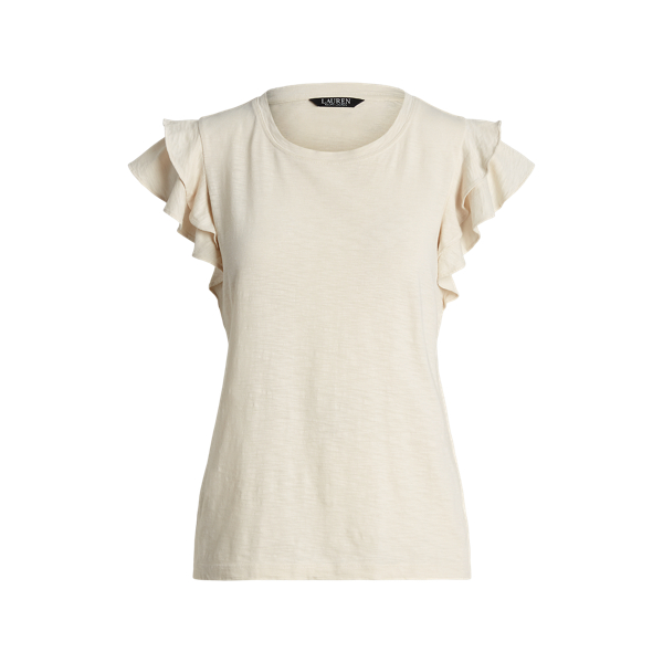 T-shirt em malha com folhos