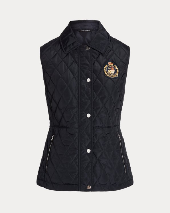Crest-Patch Quilted Gilet