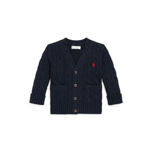 Cardigan de malha trançada de algodão