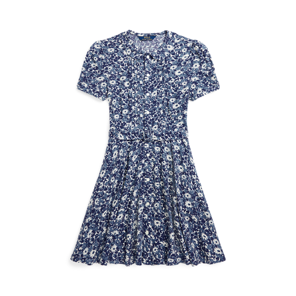 Vestido camiseiro floral com pregas