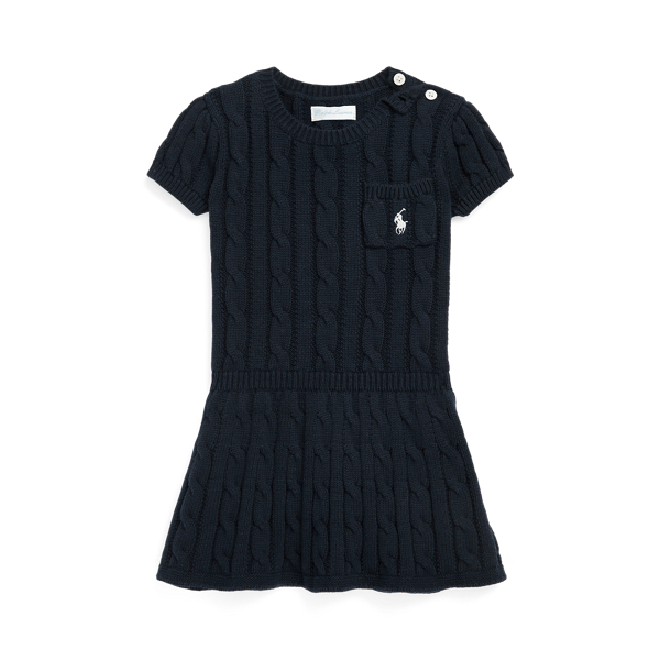 Vestido de malha trançada e algodão