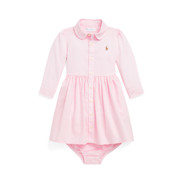 Vestido Oxford de algodão e tapa-fraldas