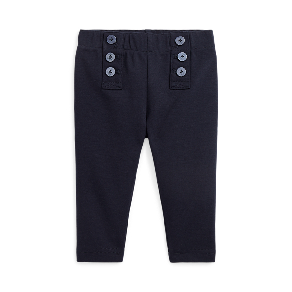 Leggings elásticas ponte com botão
