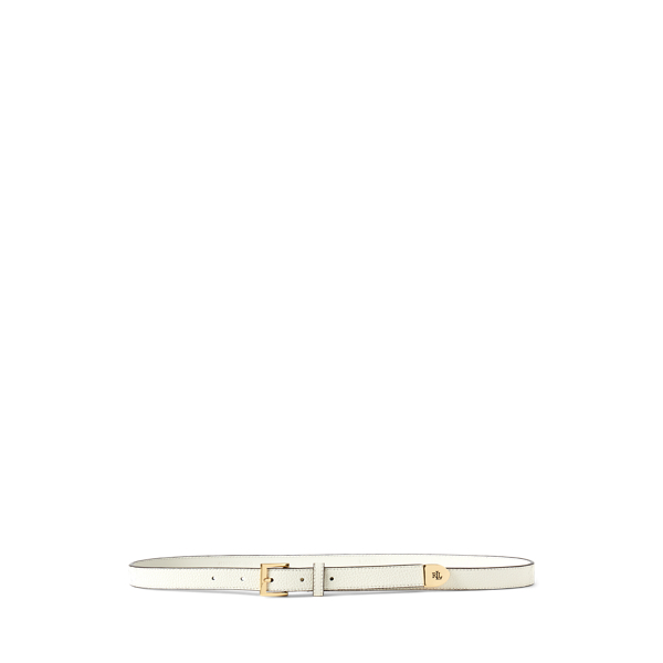 Ceinture en cuir chagrin à logo