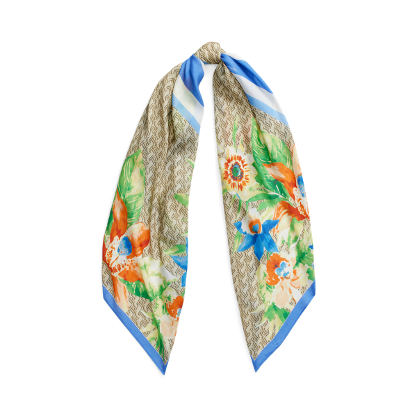 Charlotte Floral Logo Scarf