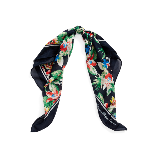 Olivia Floral Silk-Blend Square Scarf